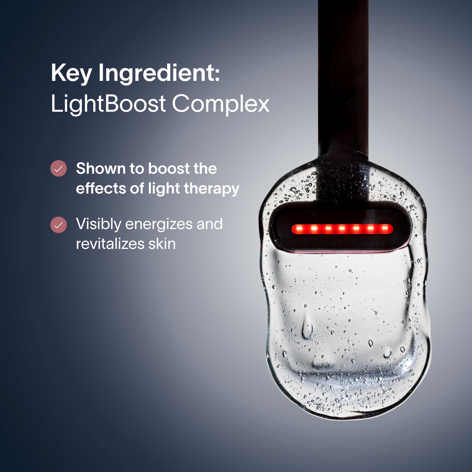 Solawave LightBoost greatly hydrates skin with hyaluronic acid for a plump look.
