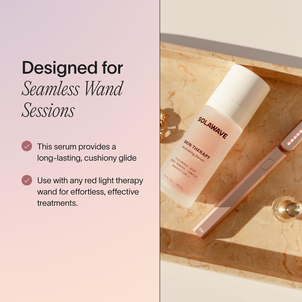 Solawave wand serum hyaluronic acid for a plump, hydrated look.
