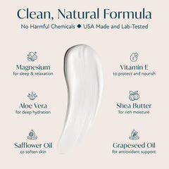 Solia crema de magnesio para aplicación nocturna, masaje suave y absorción rápida.