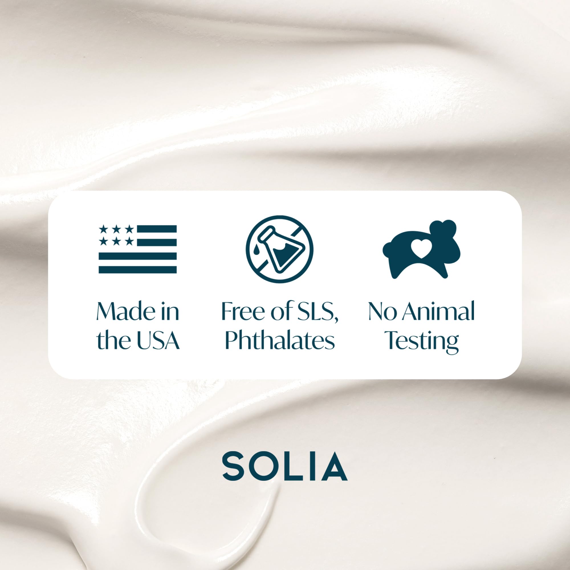 Solia crema formulada en EE. UU. con magnesio de grado USP.