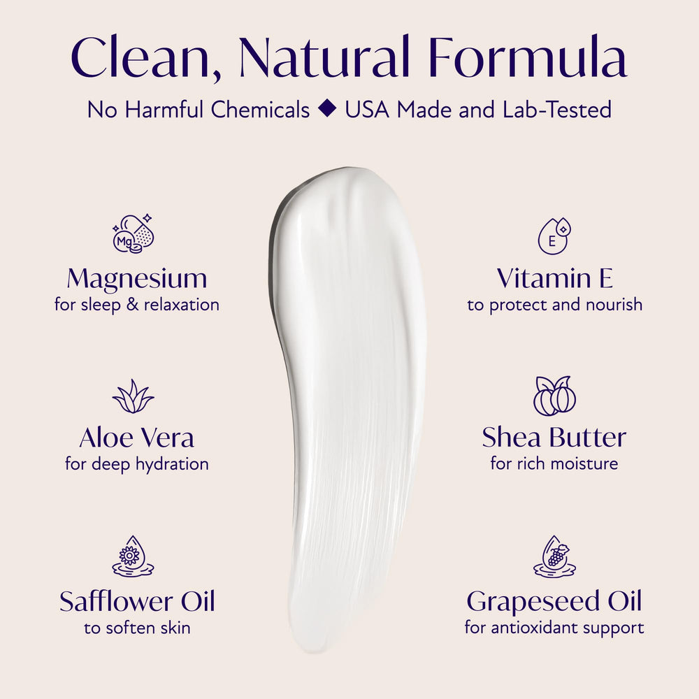 Solia Magnesium Sleep Cream, lavanda suave, aroma relajante para dormir mejor.
