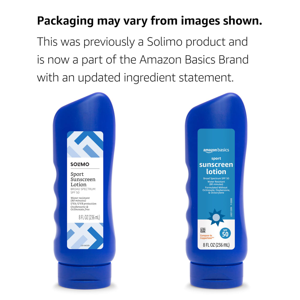 Solimo SPF 50 broad spectrum sunscreen protects against UVA and UVB rays during sports.