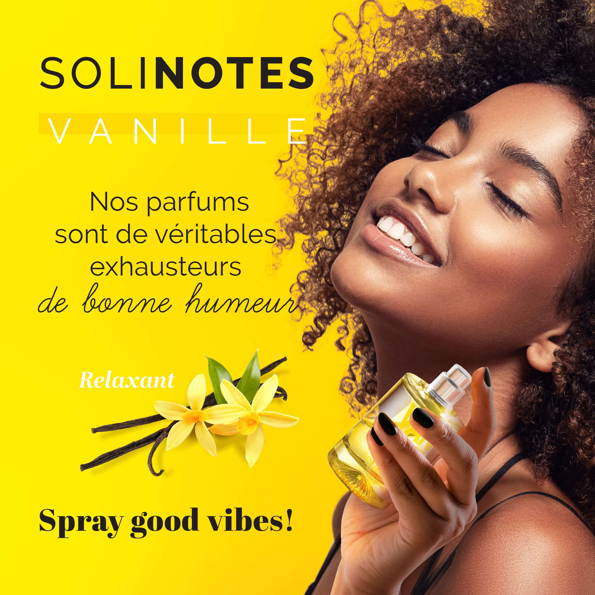 Solinotes Vanilla packaging highlights vegan, cruelty-free and sustainable France-made quality.