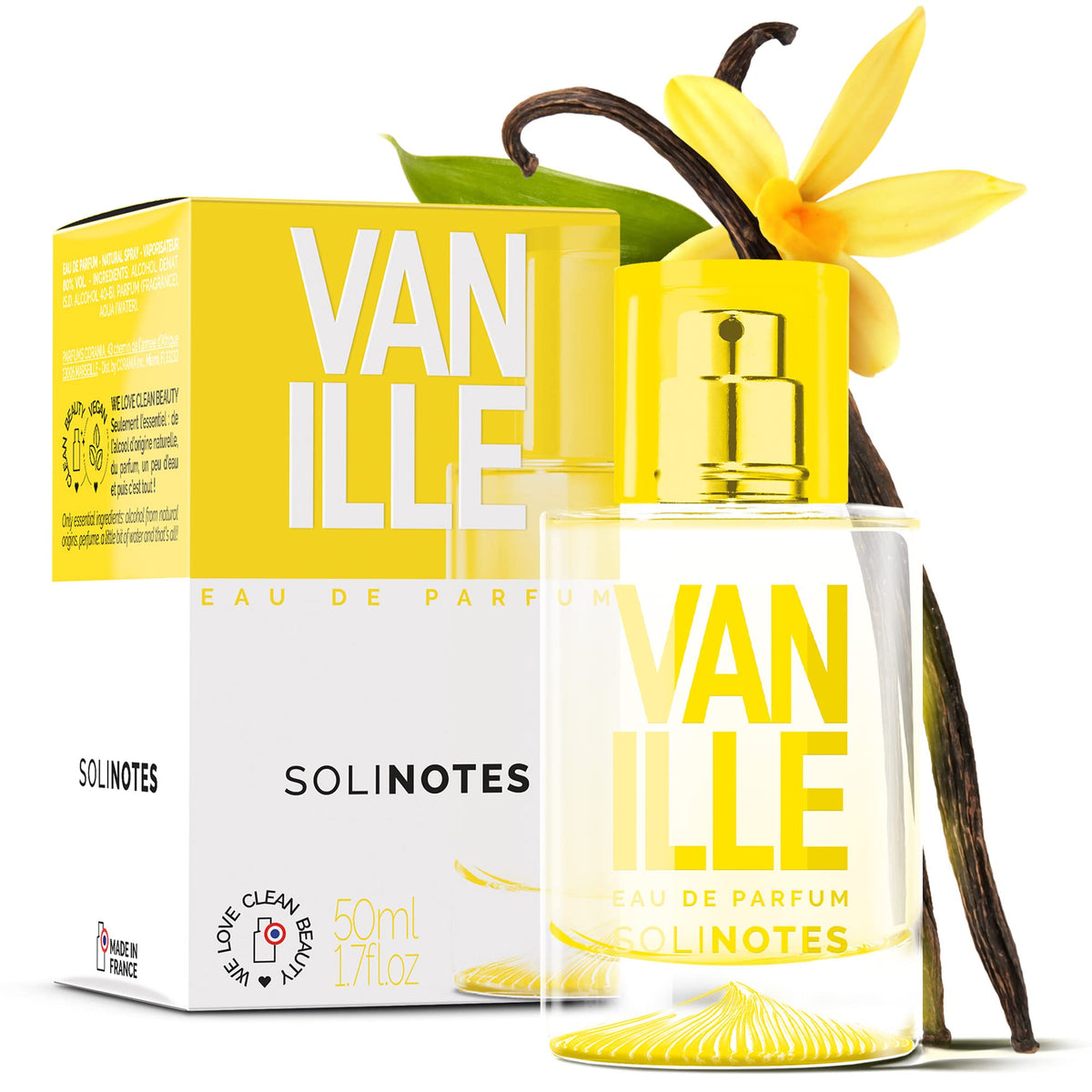 Solinotes Vanilla perfume bottle showing a unisex scent for daily wear.
