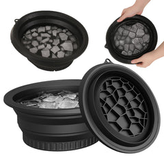 Solldgt silicone face bowl with built-in ice tray for instant ice cubes