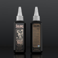 Solong Tattoo tinta negra Serie S para sombreado suave y duradero.