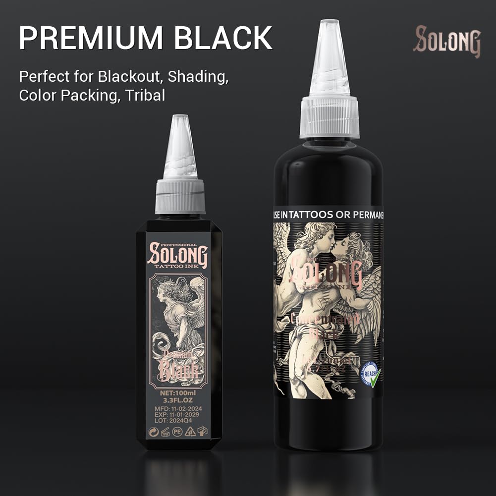 Solong Tattoo tinta de alto rendimiento para colores vivos.