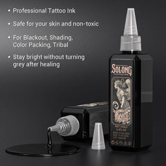 Solong TI303S-100-031 tinta negra para delineado preciso.