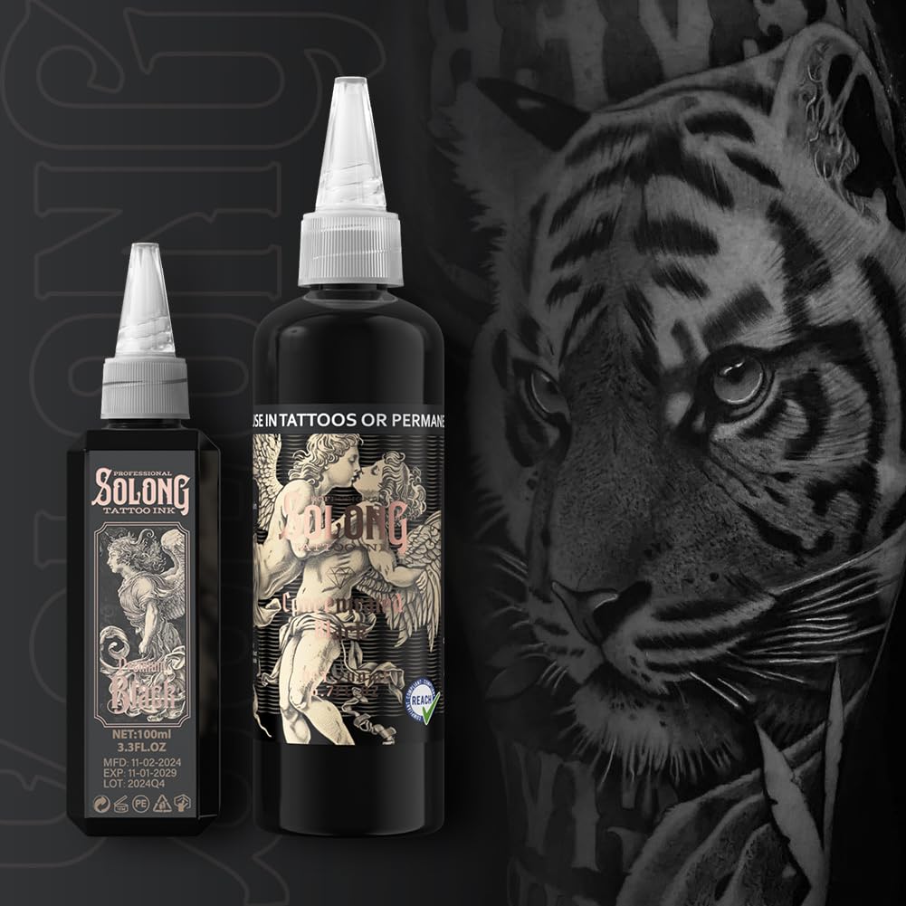 Solong Tattoo pigmentos negros duraderos para tribal.