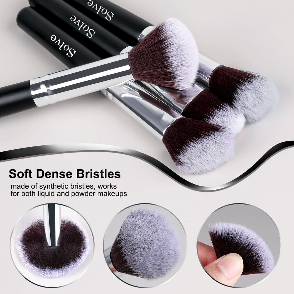 SOLVE foundation brush with dense synthetic fibers for seamless coverage.
