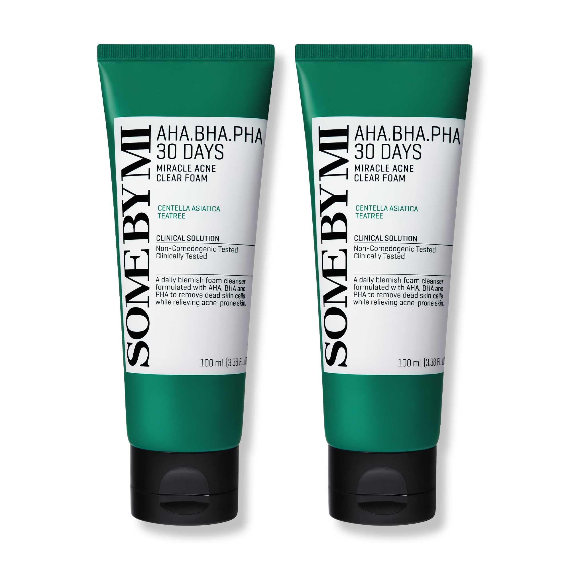SOME BY MI AHA BHA PHA 30 Days Miracle Acne Clear Foam bottle pour for gentle cleansing