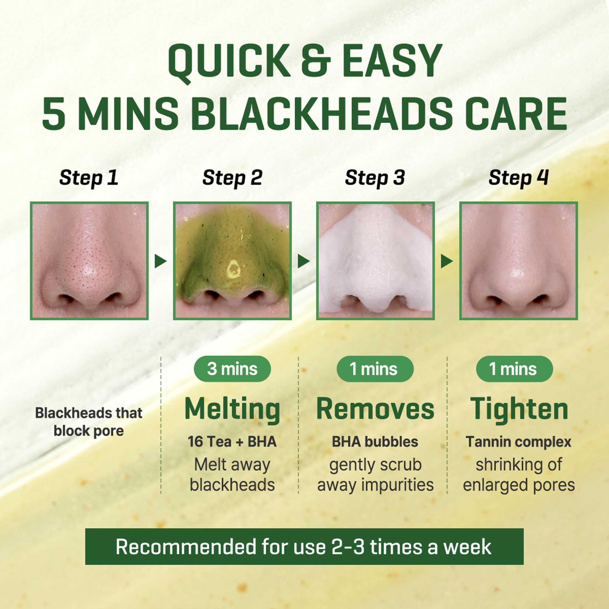 SOME BY MI Bye Bye Blackhead contiene té verde y konjac para exfoliación suave
