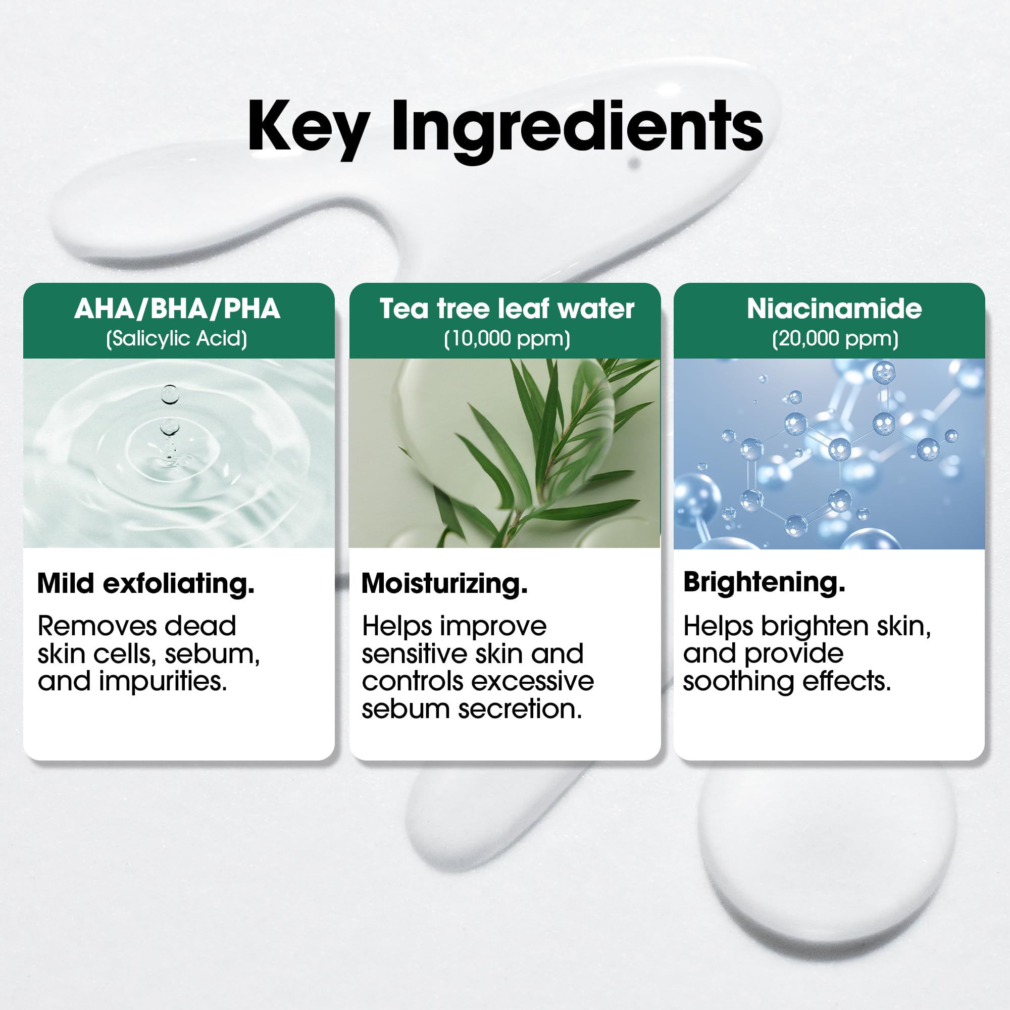 SOME BY MI Ingredientes AHA BHA PHA, muestra una exfoliación eficaz para piel limpia