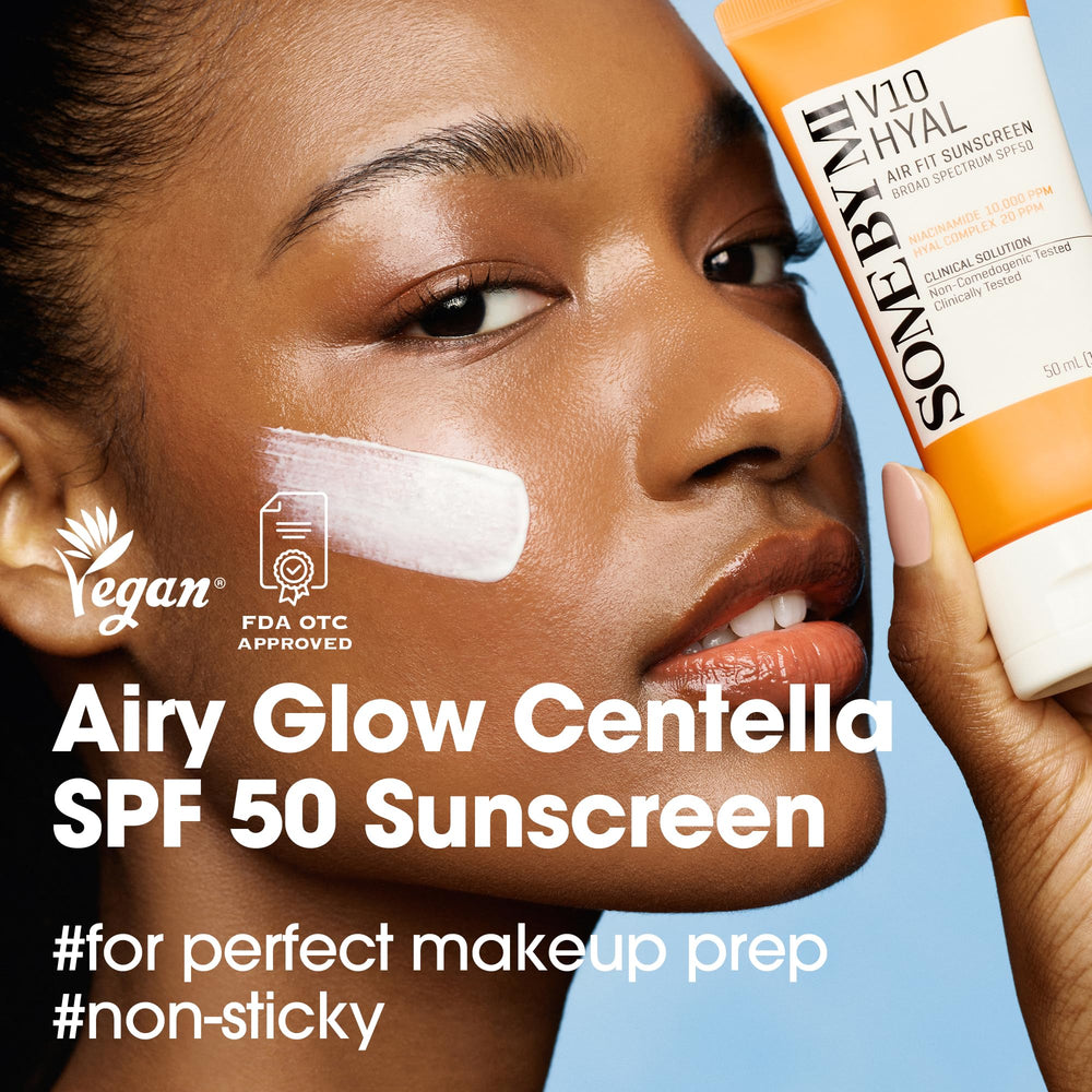 SOME BY MI V10 Hyal Air Fit Sunscreen aplicación suave para piel sensible.