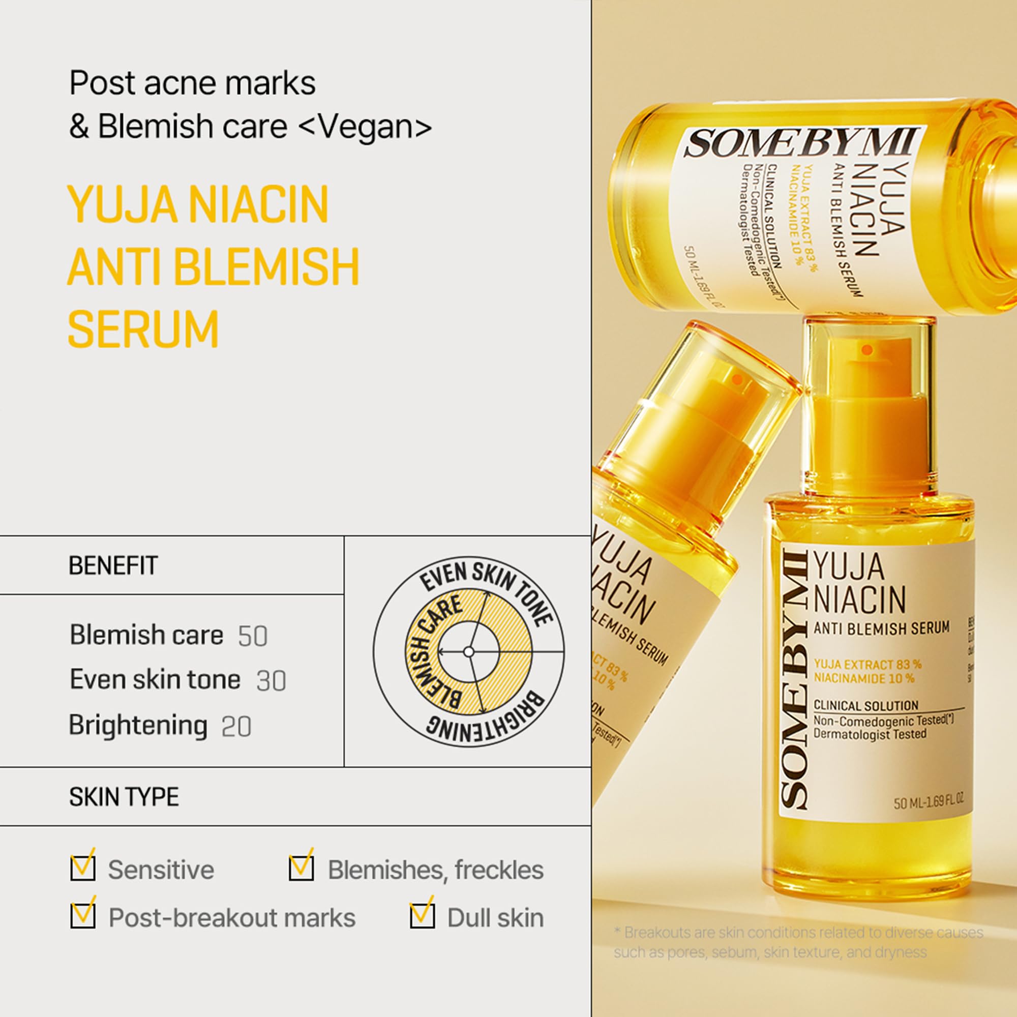 SOME BY MI Yuja Niacin Serum: ingredientes Yuja que exfolian suavemente y aportan claridad