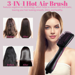 Sonalux hair dryer brush side view showing ergonomic handle