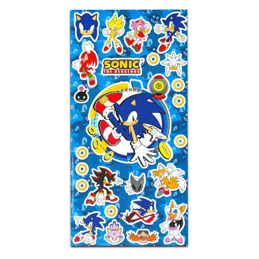 Sonic stickers included to make bath time more fun and engaging