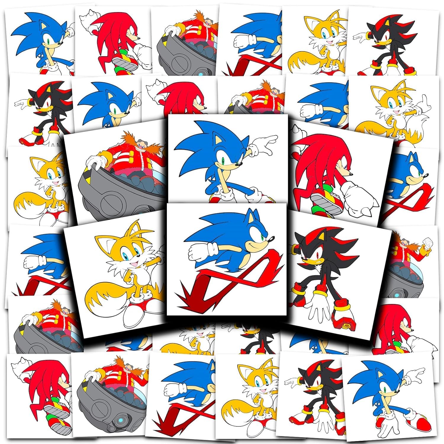 Sonic The Hedgehog tatuajes perforados, listos para repartir en fiestas
