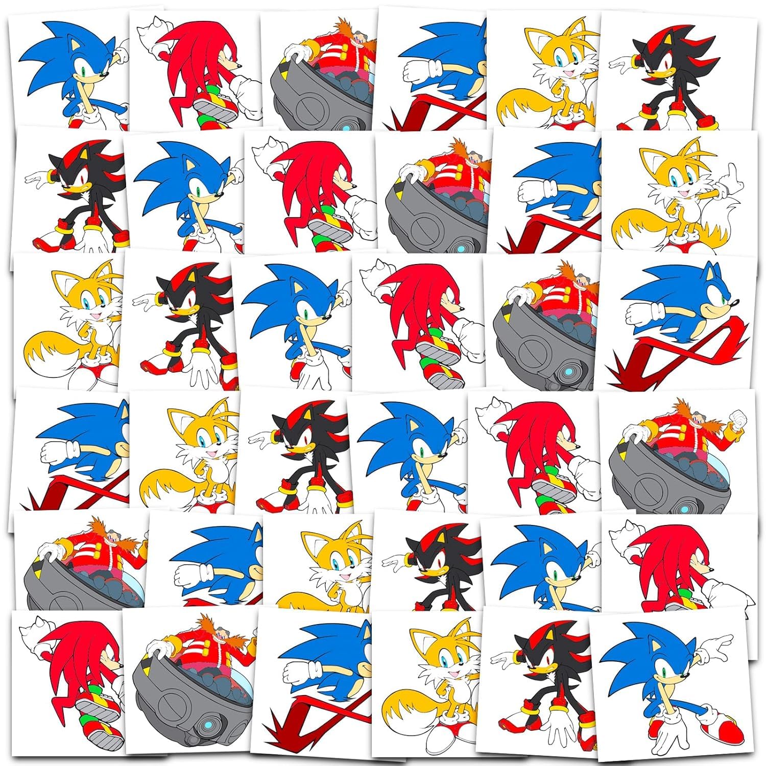 Sonic The Hedgehog tatuajes licenciados para fiestas, divertidos para invitados