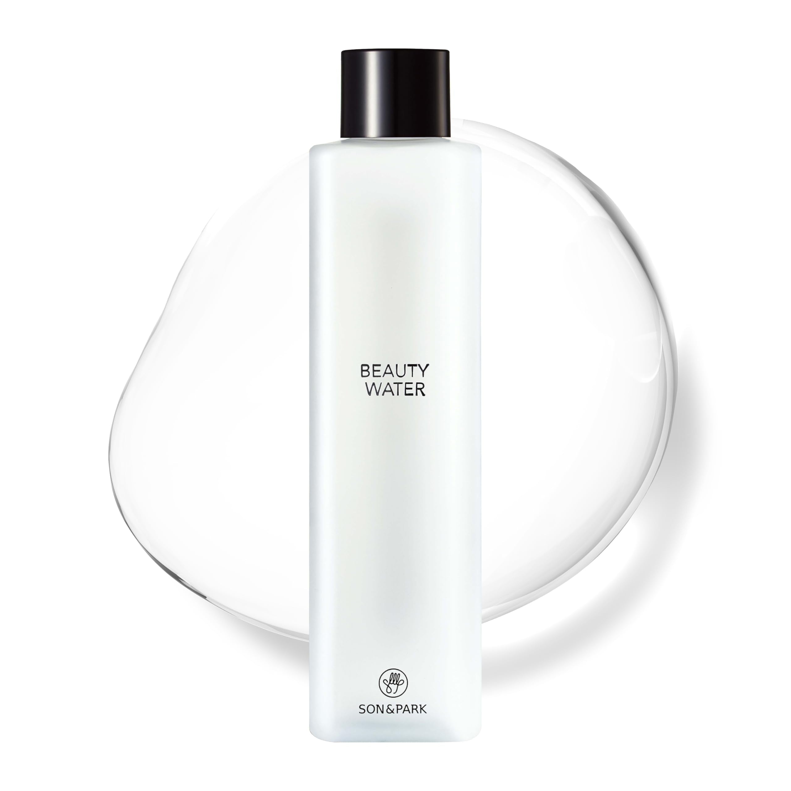 SON&PARK Beauty Water bottle front shows sleek packaging for daily cleansing and hydration.