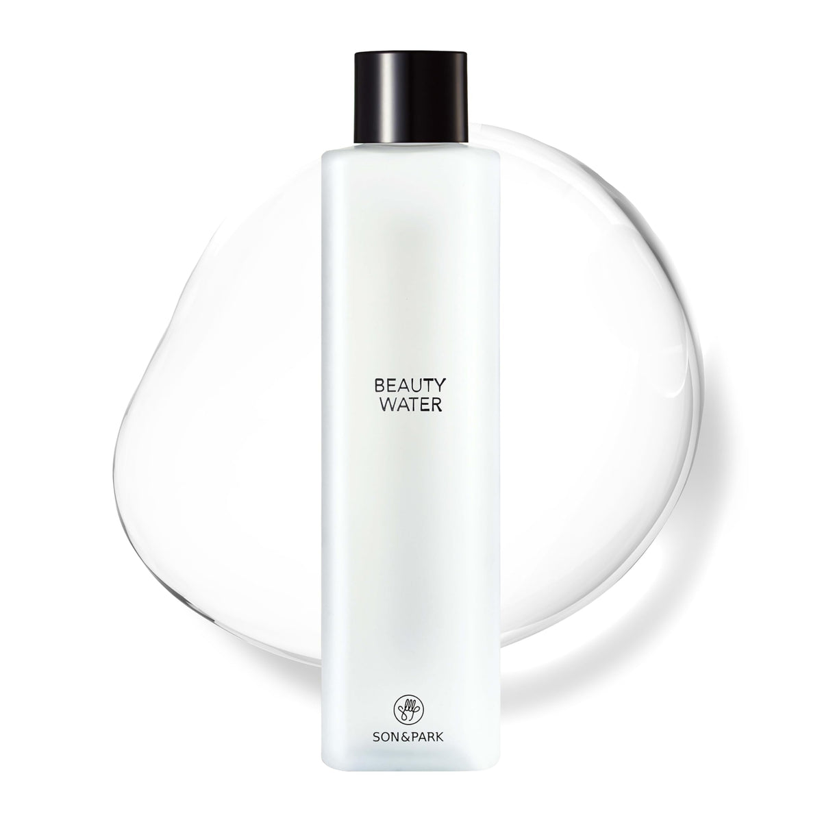 SON&PARK Beauty Water bottle front shows sleek packaging for daily cleansing and hydration.
