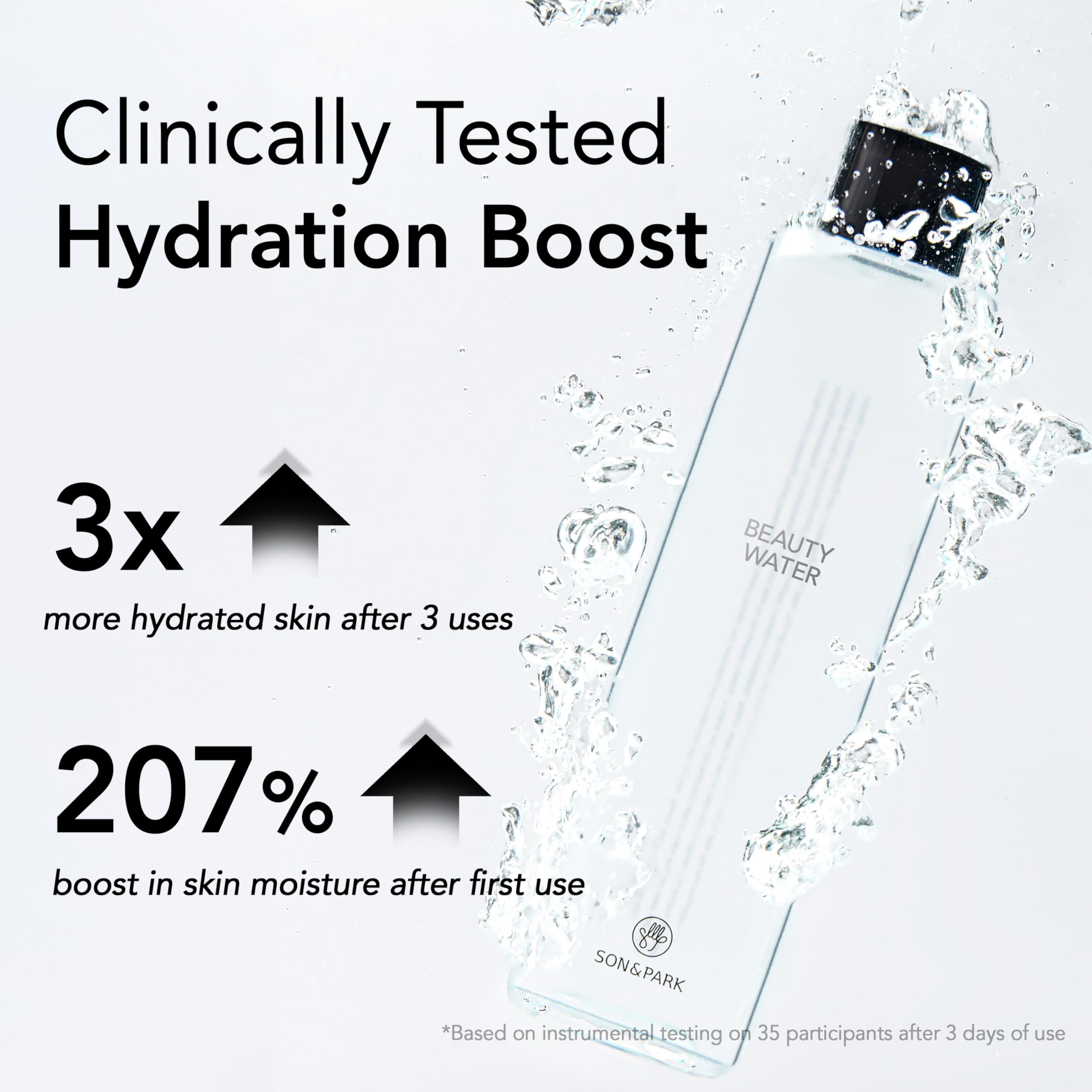SON&PARK Beauty Water papaya-exfoliation closeup hints at gentle skin refining.