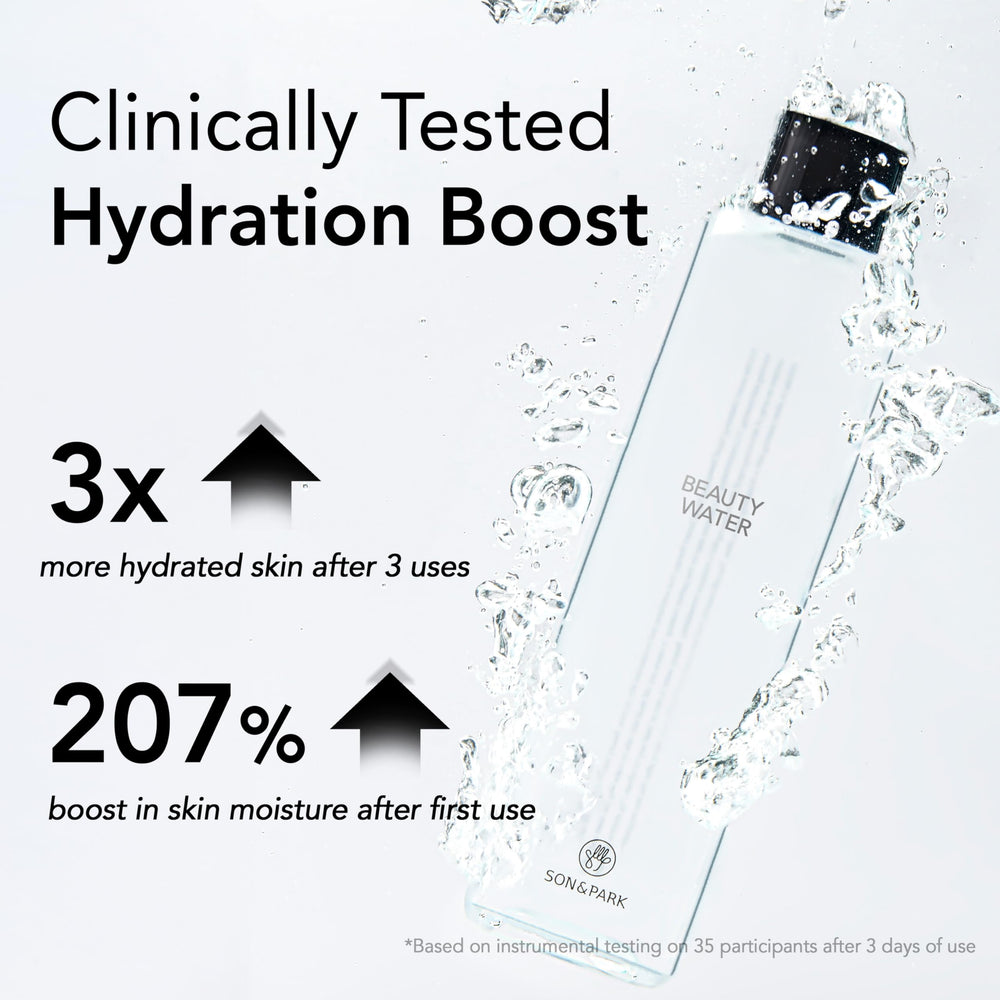SON&PARK Beauty Water papaya-exfoliation closeup hints at gentle skin refining.