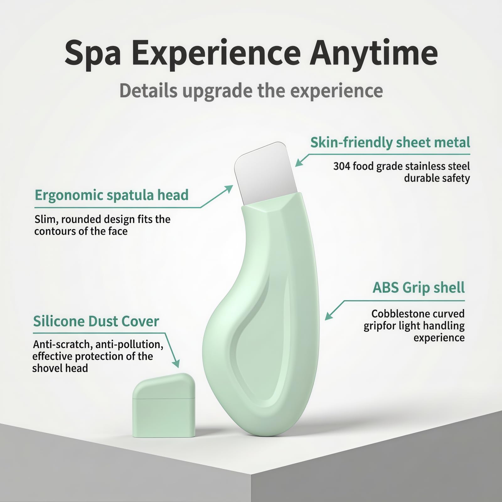 Sookga tool showing silicone cover for gentle protection during cleansing near the nose.