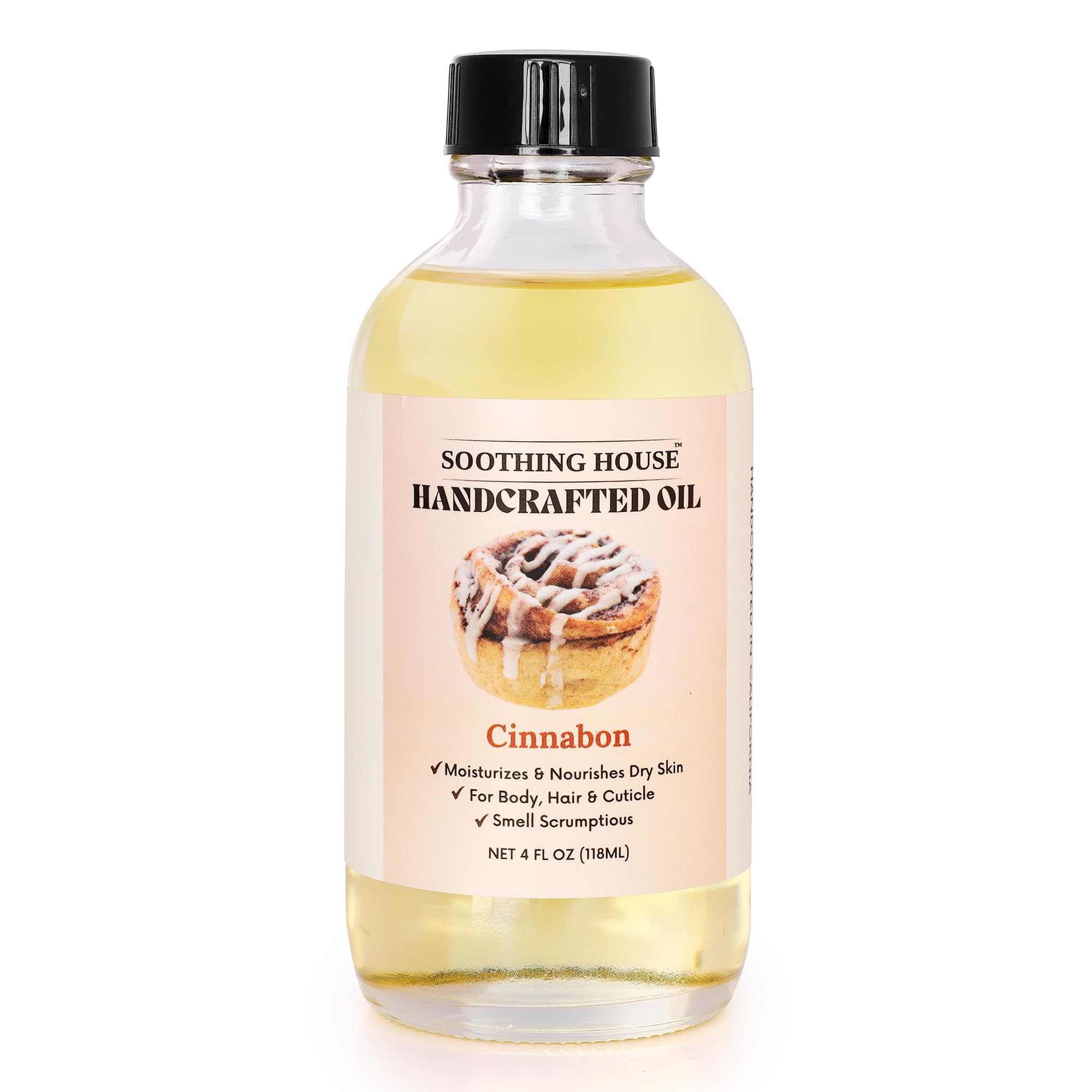 Soothing House Aceite Cinnabon: textura ligera que se absorbe rápido.