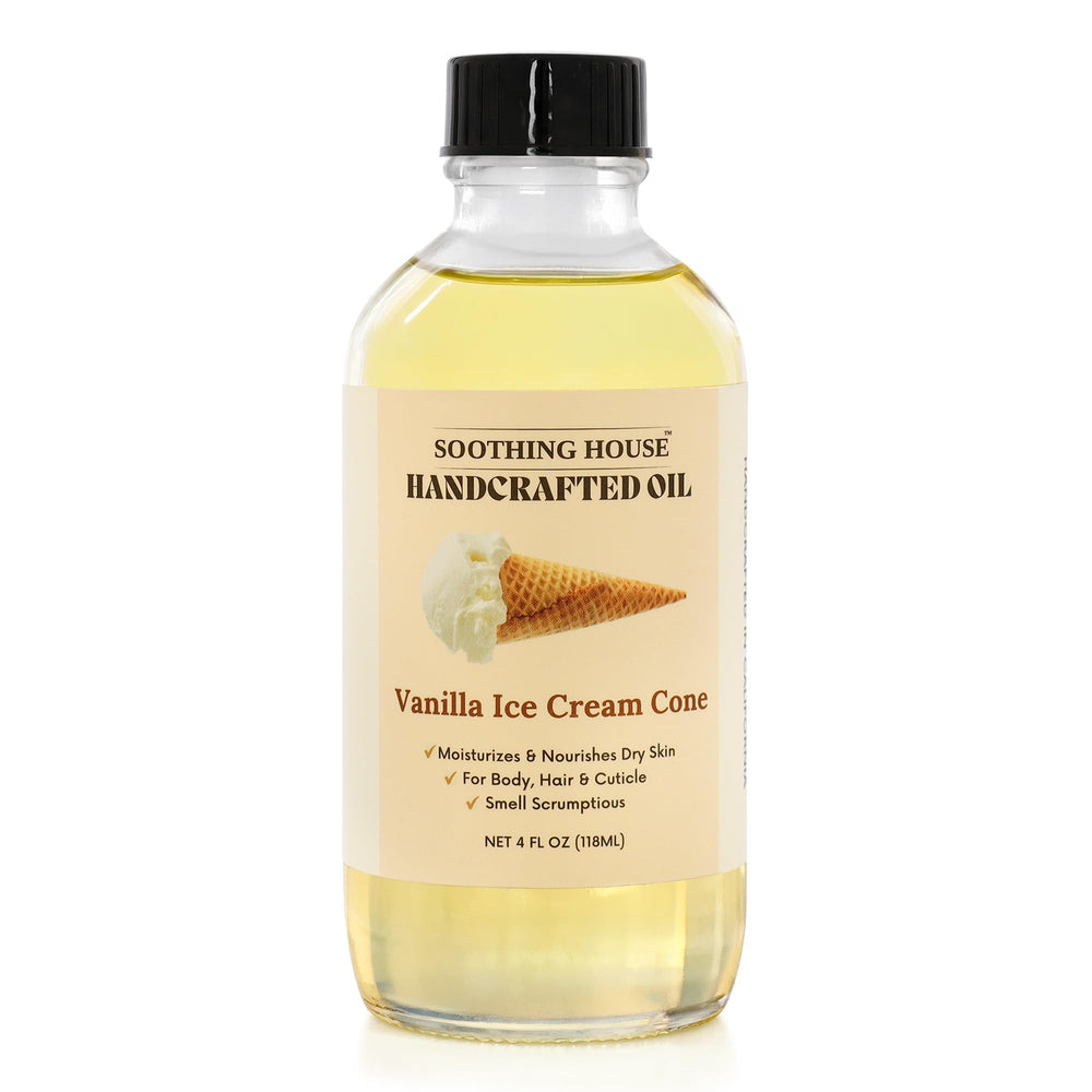 Soothing House lightweight fast-absorbing oil shown for quick application.