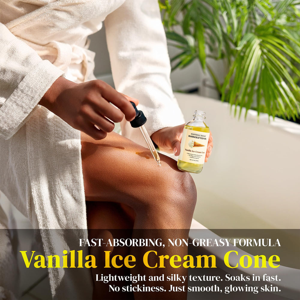 Soothing House jojoba and sweet almond oils for deep hydration.