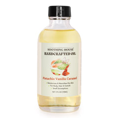 Soothing House Pistachio Vanilla Caramel Oil pump shows easy application