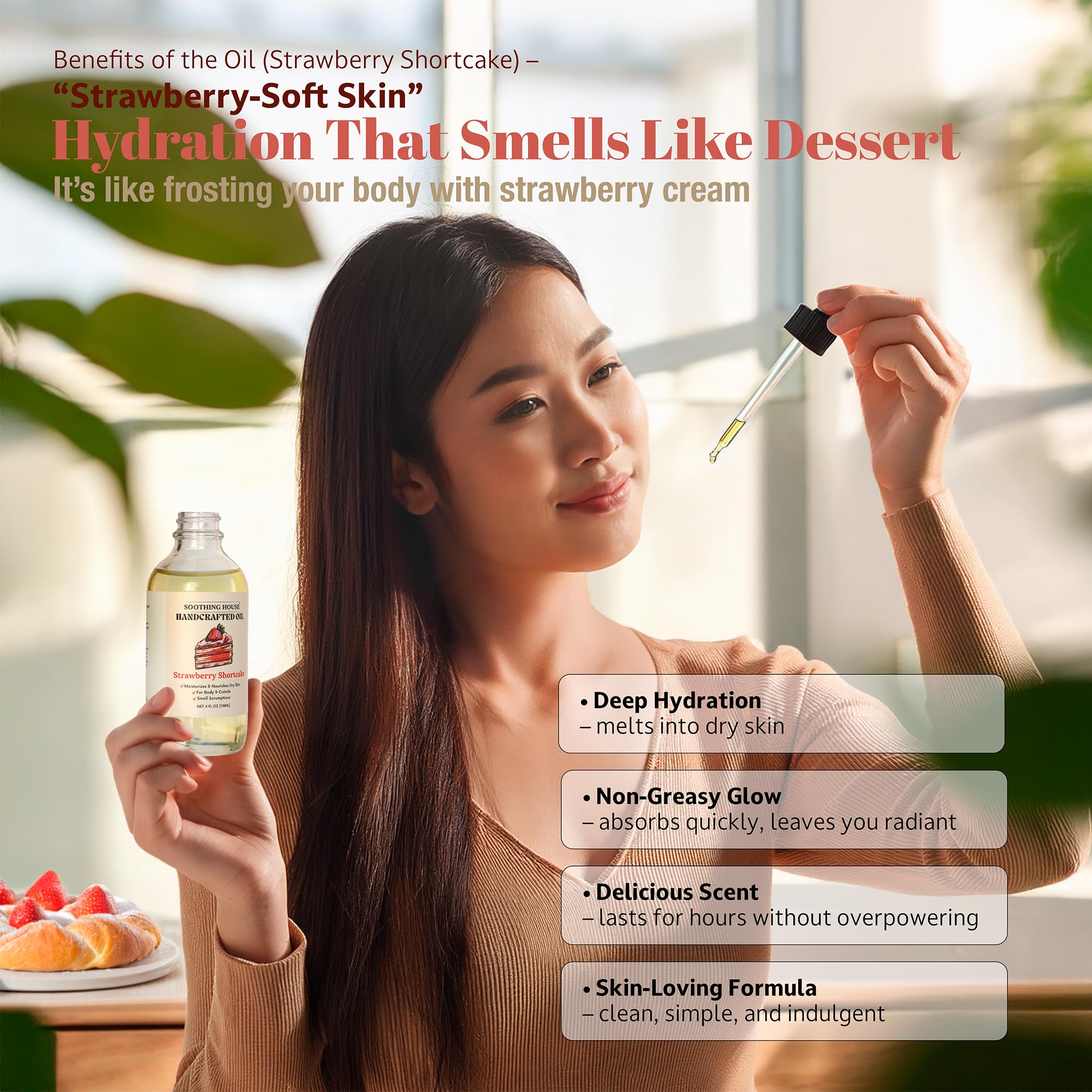 Soothing House Strawberry Shortcake Body Oil hydration boost for daily pampering ritual