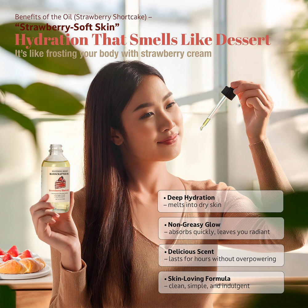 Soothing House Strawberry Shortcake Body Oil hydration boost for daily pampering ritual