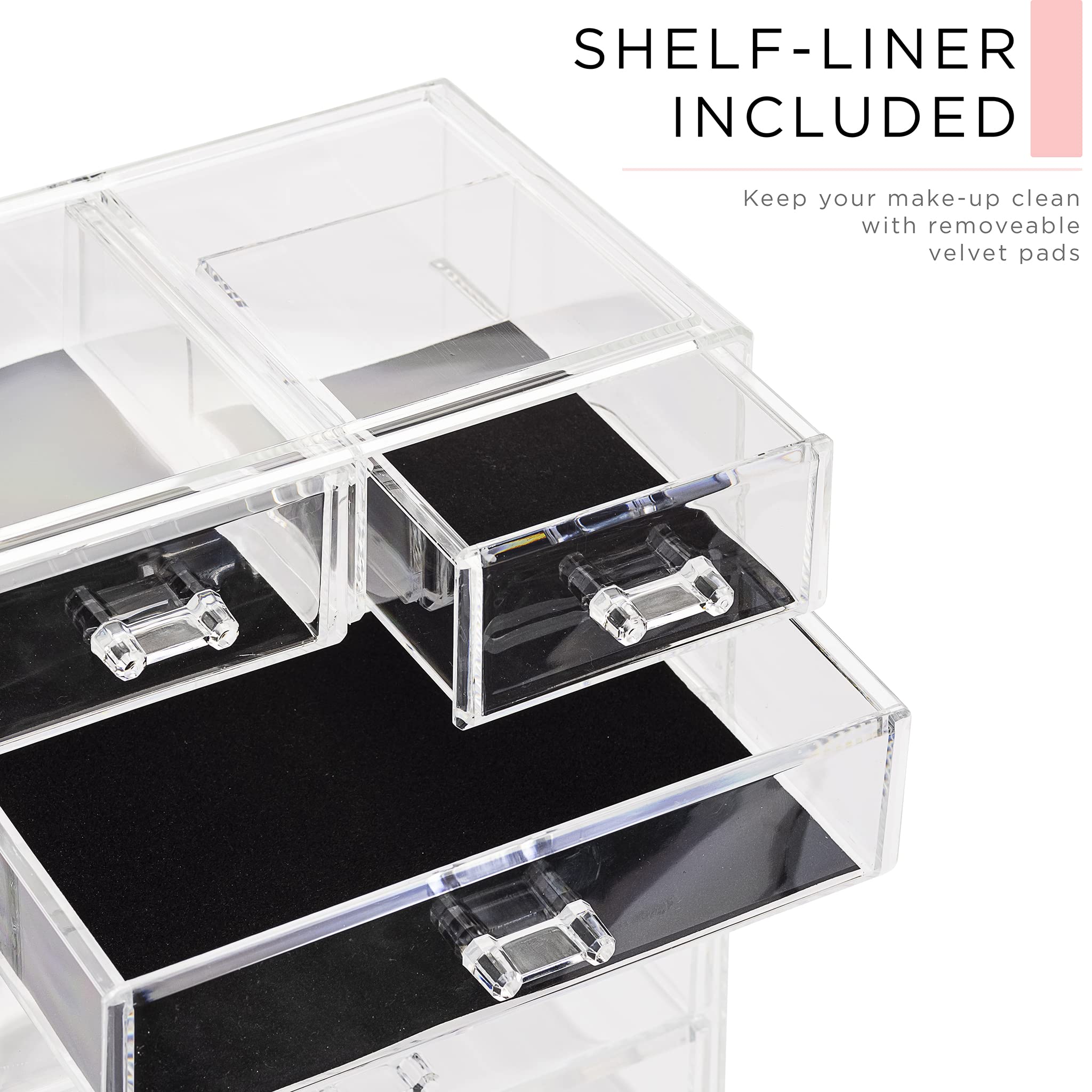 Sorbus transparent design adds a sleek touch to any vanity.