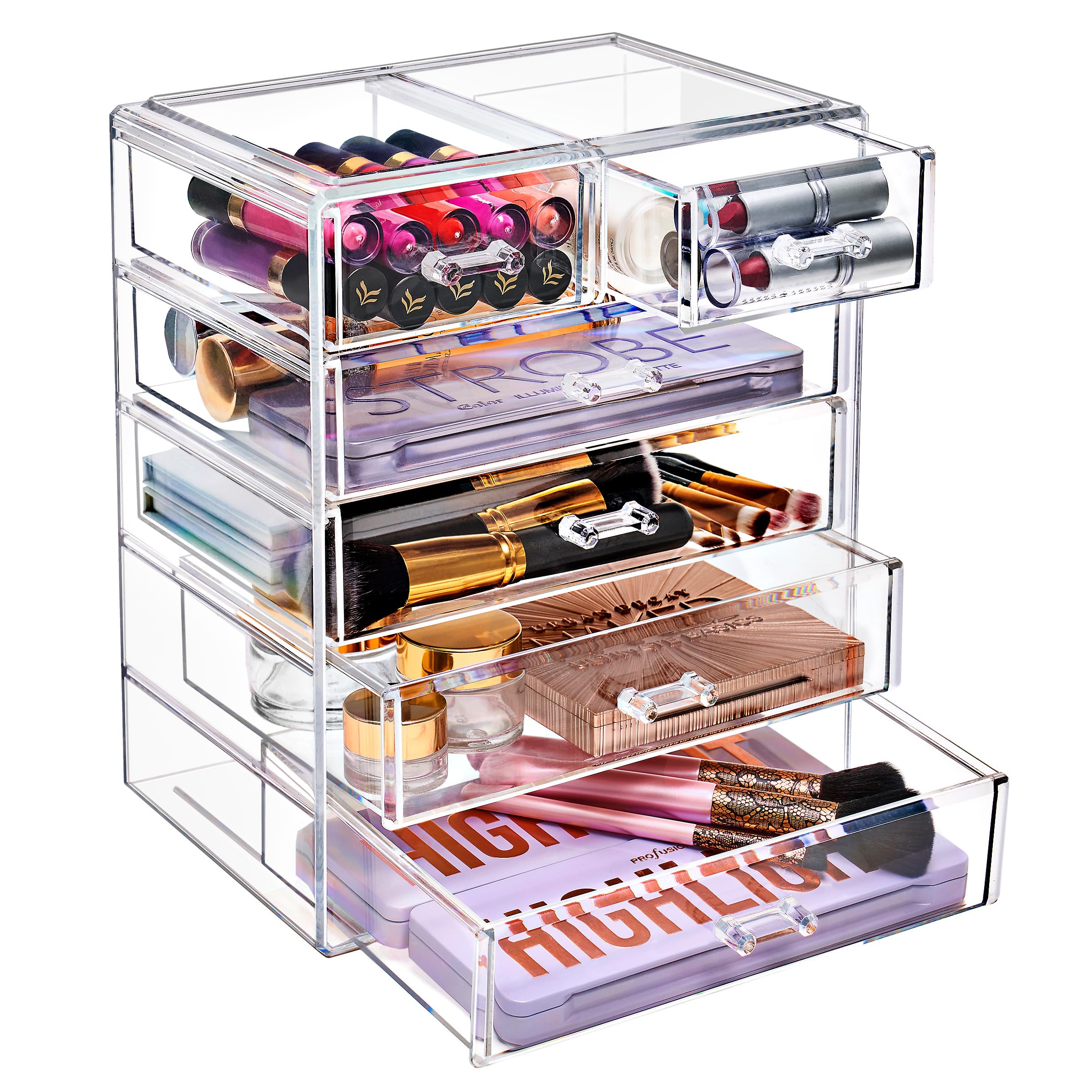 Sorbus acrylic makeup organizer overview for clear visibility and easy access to cosmetics
