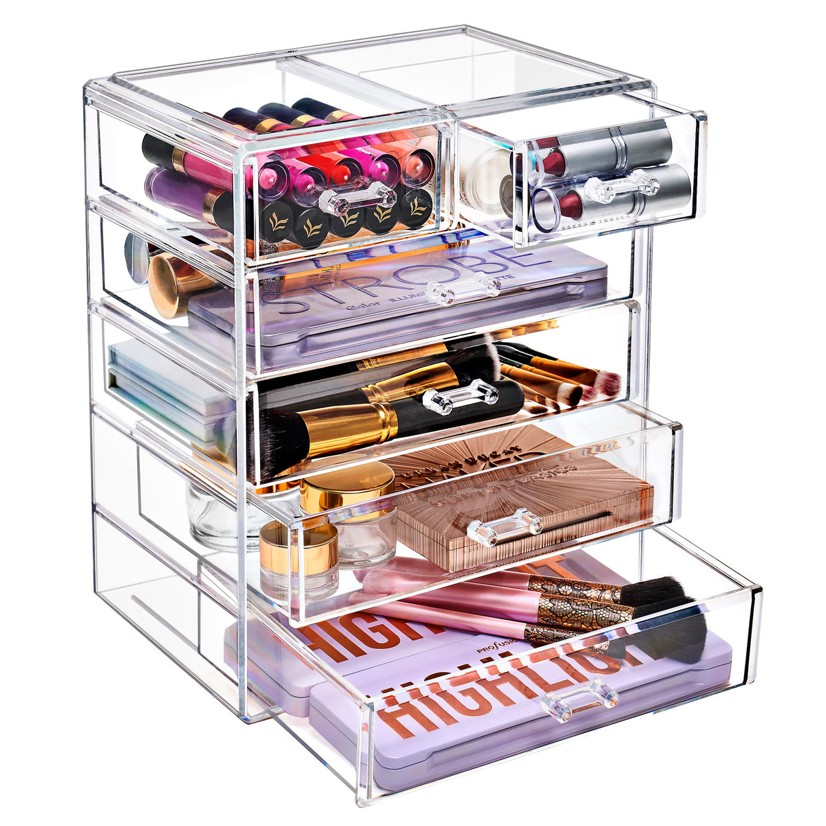 Sorbus acrylic makeup organizer overview for clear visibility and easy access to cosmetics