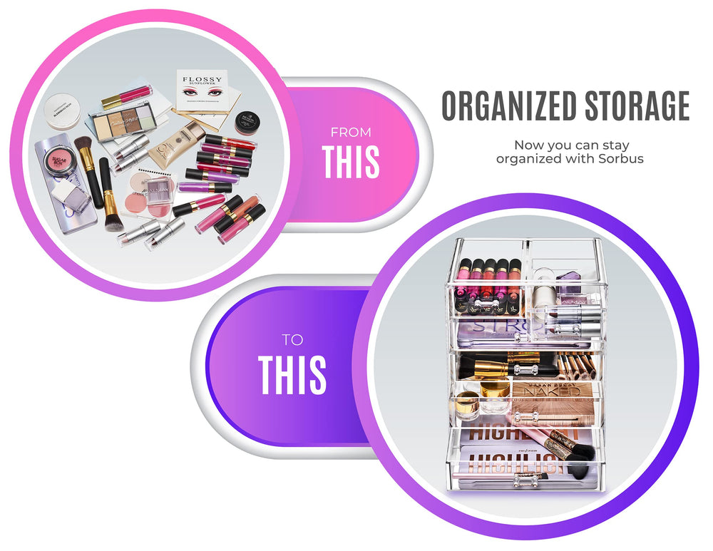 Sorbus small-drawer section keeps lipsticks and jewelry tidy