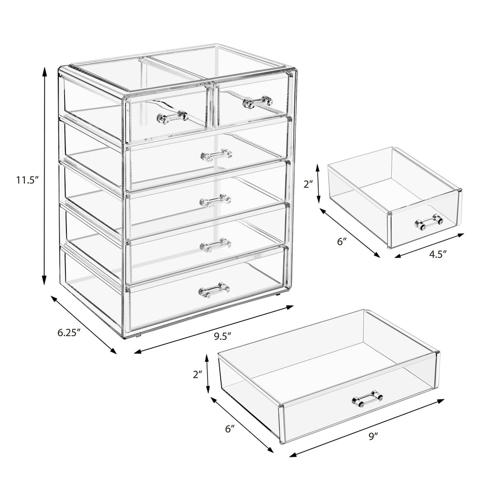 Sorbus clear wide-drawer view for quick lip color and tool retrieval