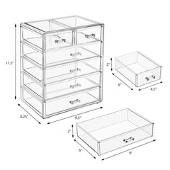 Sorbus clear wide-drawer view for quick lip color and tool retrieval