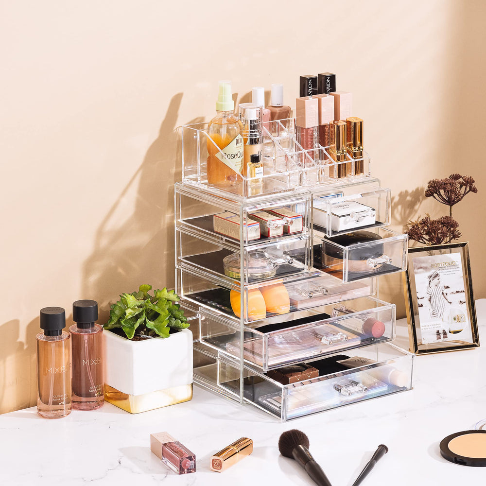 Sorbus easy access makeup organization on a vanity or dresser