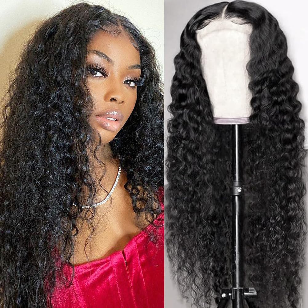 SOSATISFY Deep Wave Wig with natural hairline for daily wear