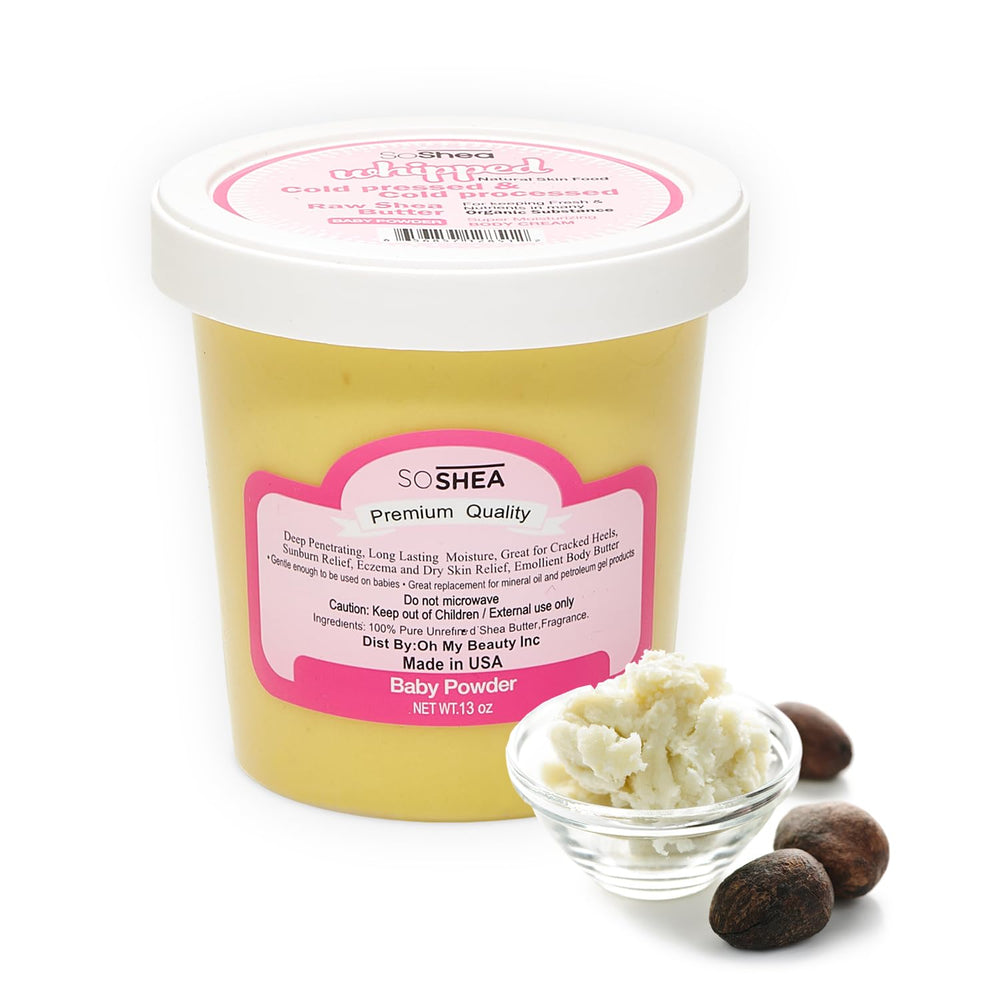 SoShea Manteca de Karité Batida en lata de 326 g, nutre piel seca.