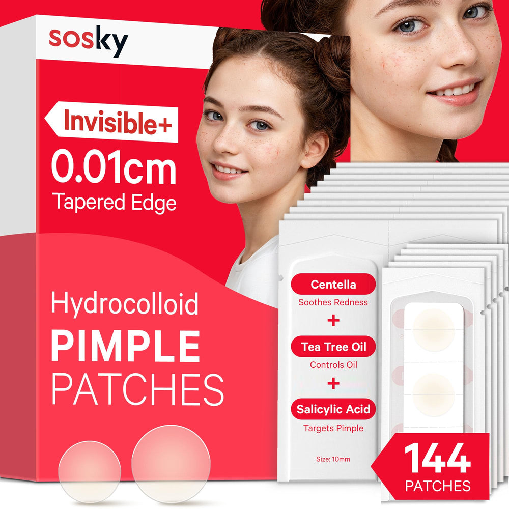 Parche Sosky invisible sobre la piel para camuflar imperfecciones.