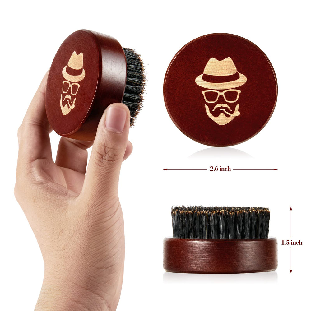 Sosoon beard brush in use showing even distribution of natural oils.