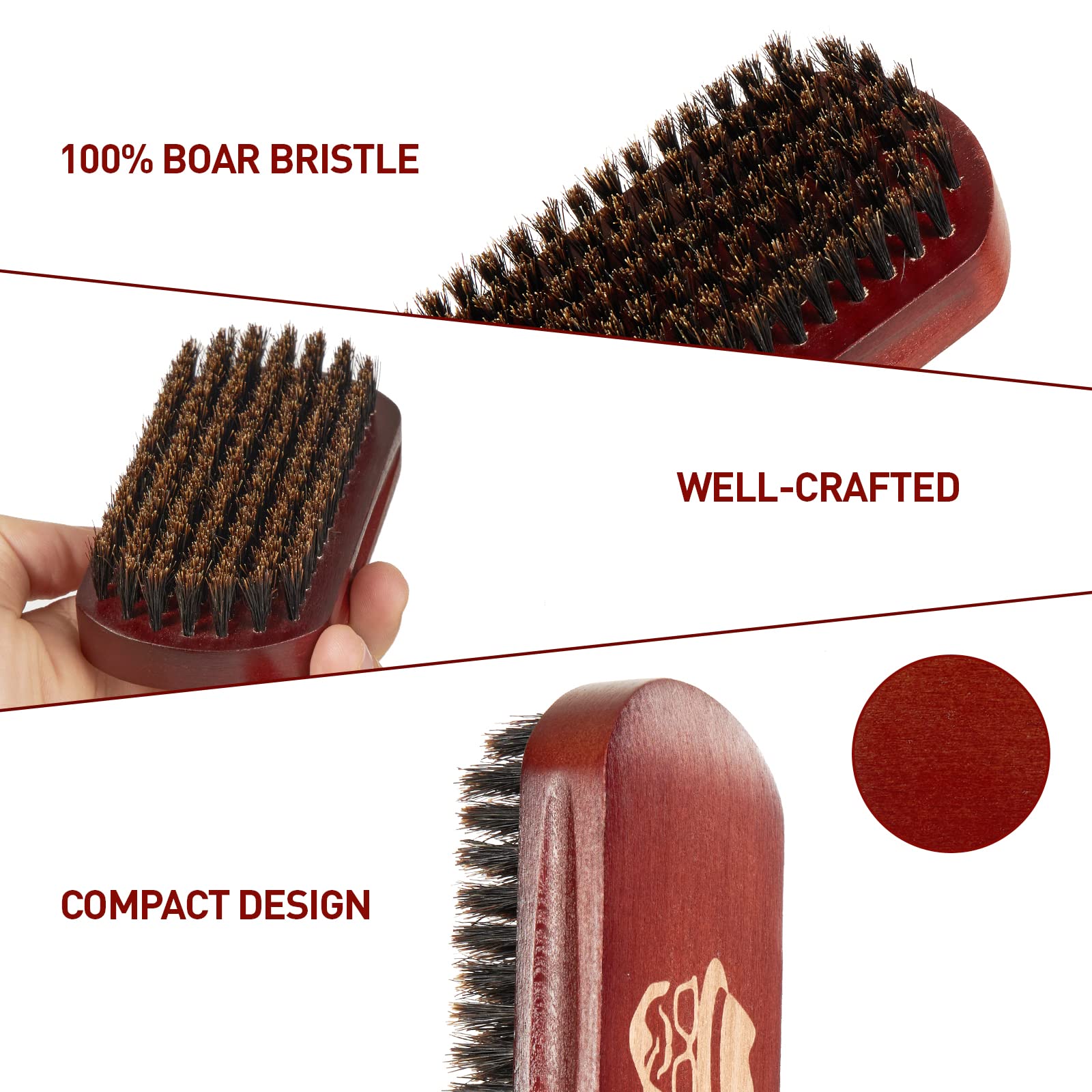 Sosoon beard brush natural black walnut handle with comfortable grip