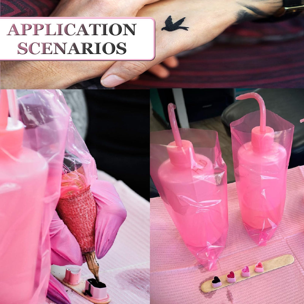 SOTICA 250-bolsas-lavado-rosadas facilitan cubrir y ordenar botellas en estudio