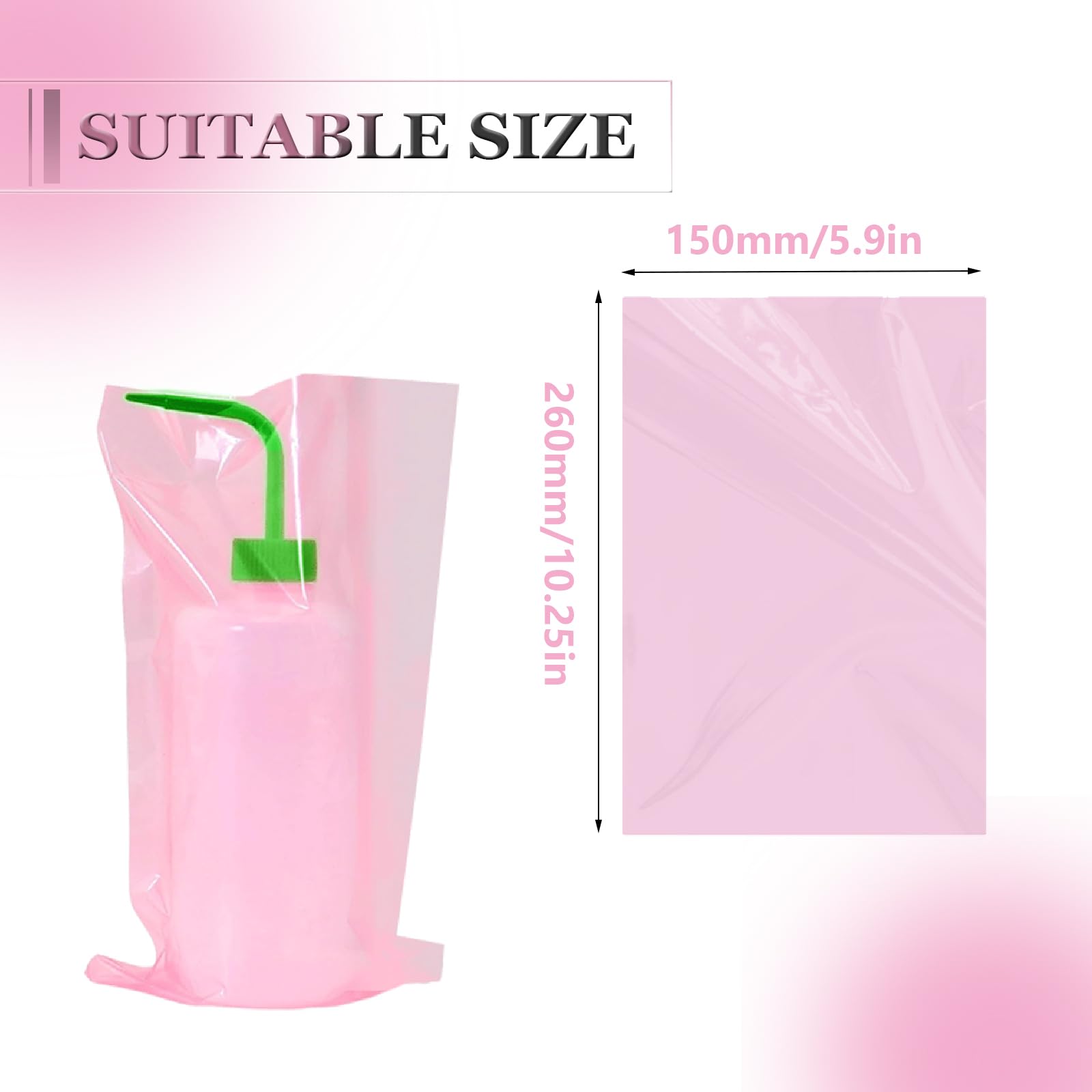 SOTICA bolsas-transparentes-para-botellas-rosadas permiten identificar el contenido sin abrir