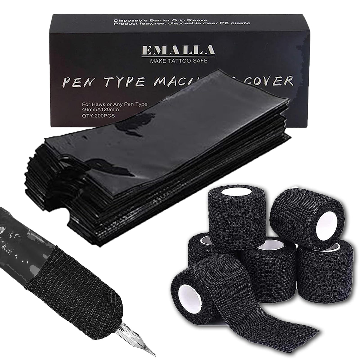 Sotica cubiertas para máquina de tatuar, protección impermeable durante el proceso.
