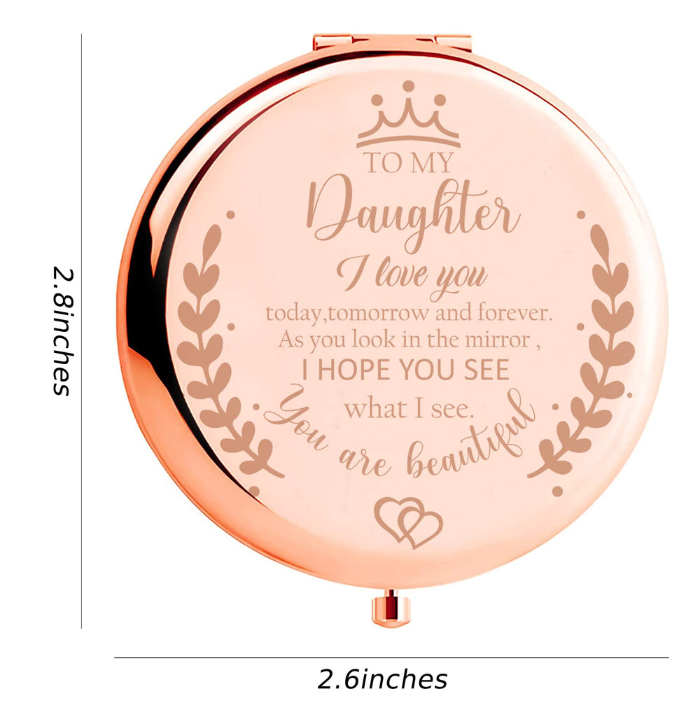 Soulpetals compact mirror 2-5-inch diameter fits easily in a handbag for on-the-go touchups.